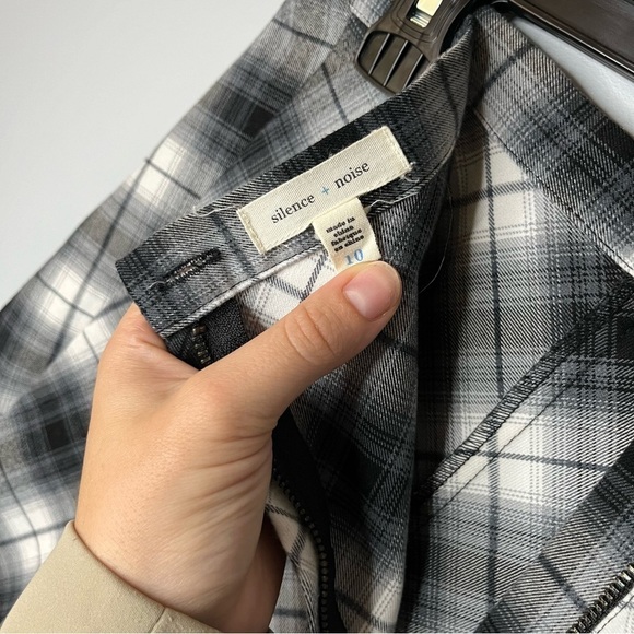 Urban Outfitters Silence + Noise Maxwell Blue Plaid A-Line Mini Skirt Size 10 - Picture 10 of 15